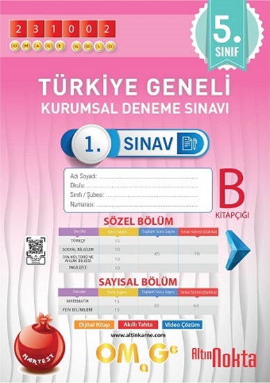 Omage 5. Sınıf 1. Kurumsal Deneme Ekim B Söz-say Kod 231002