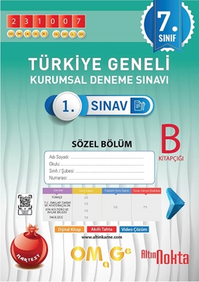 Omage 7. Sınıf 1. Kurumsal Deneme Ekim B Söz Kod 231007