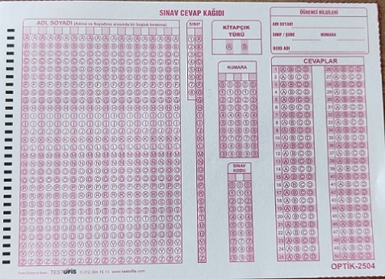 Optik Form 2504 4 Şık Bilsem Olimpiyat