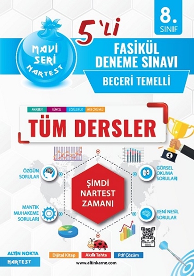 8. Sınıf Mavi Tüm Dersler 5 Li Fasikül Deneme Sınavı