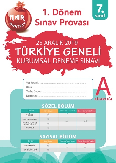 7. Sınıf 2. Kurumsal Deneme A Say-söz 1. Dönem Sınav Provası 25 Aralık