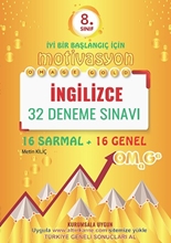 8. Sınıf Omage Motivasyon İngilizce 32 Deneme Sınavı (16 Sarmal + 16 Genel)