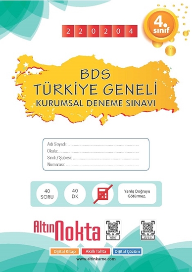 4. Sınıf Bilsem Bds Türkiye Geneli Kurumsal Deneme Sınavı Kod:220204