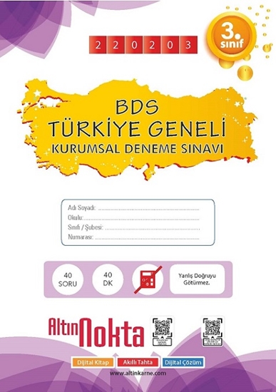3. Sınıf Bilsem Bds Türkiye Geneli Kurumsal Deneme Sınavı Kod:220203