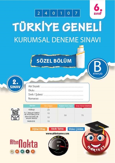 Nartest 6. Sınıf 2. Kurumsal Deneme Ocak B Söz Kod 240107