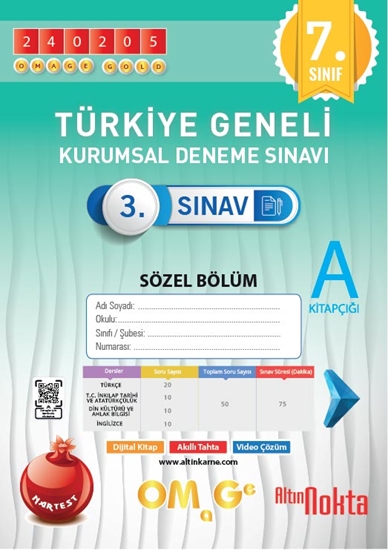 Omage 7. Sınıf 3. Kurumsal Deneme Şubat A Söz Kod 240205