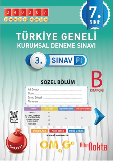 Omage 7. Sınıf 3. Kurumsal Deneme Şubat B Söz Kod 240207