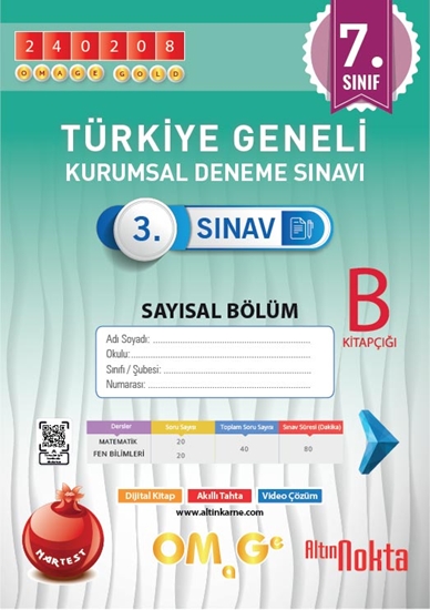 Omage 7. Sınıf 3. Kurumsal Deneme Şubat B Say Kod 240208