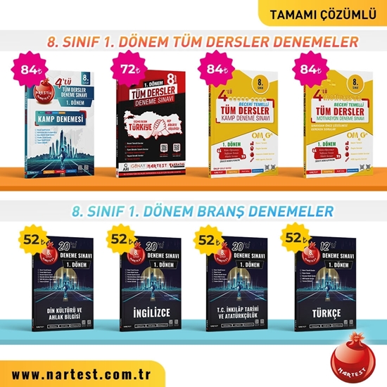 resm 8. SINIF 1. DÖNEM TÜM DERSLER VE MOD DENEME SETİ