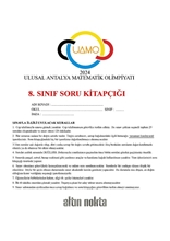 8. Sınıf Ulusal Antalya Matematik Olimpiyatı