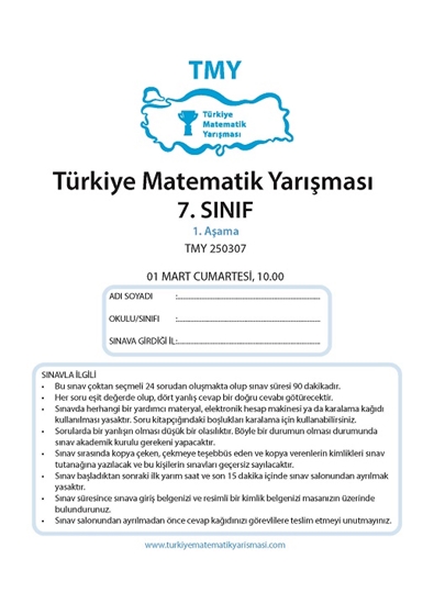 7. Sınıf Tmy Türkiye Matematik Sınavı 2503077