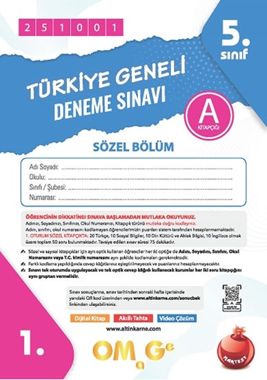 5. Sınıf Türkiye Geneli Ds Ekim A Söz Kod 251001