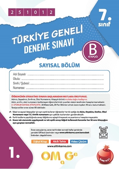 7. Sınıf Türkiye Geneli Ds Ekim B Say Kod 251012