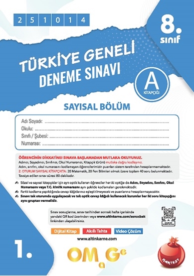 8. Sınıf Türkiye Geneli Ds Ekim A Say Kod 251014