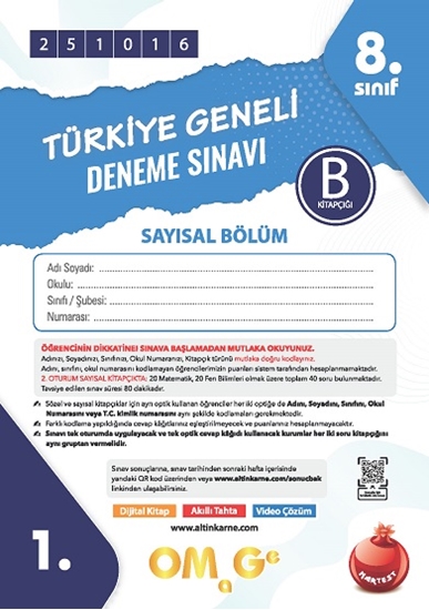 8. Sınıf Türkiye Geneli Ds Ekim B Say Kod 251016