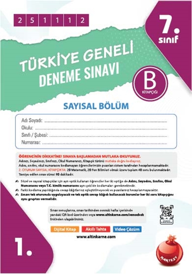 7. Sınıf Türkiye Geneli Ds Kasım B Say Kod 251112