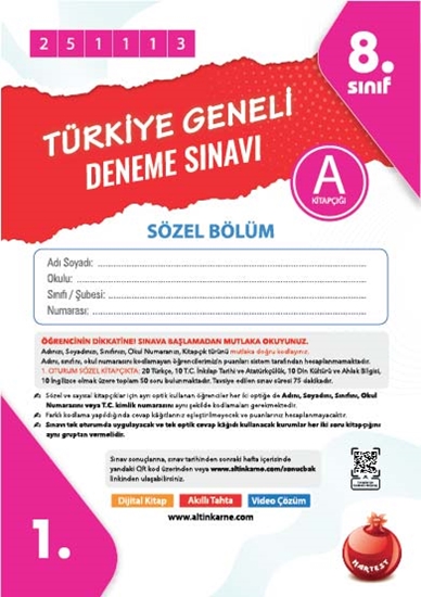 8. Sınıf Türkiye Geneli Ds Kasım A Söz Kod 251113