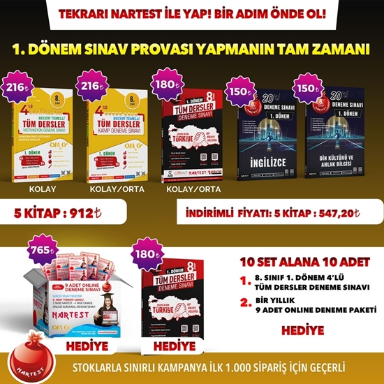 resm 8. SINIF 1. DÖNEM TÜM DERSLER DENEME SETİ