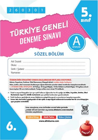 5. Sınıf Türkiye Geneli Ds Mart A Söz Kod 260301