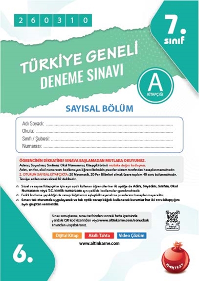7. Sınıf Türkiye Geneli Ds Mart A Say Kod 260310