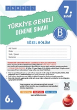 7. Sınıf Türkiye Geneli Ds Mart B Söz Kod 260311
