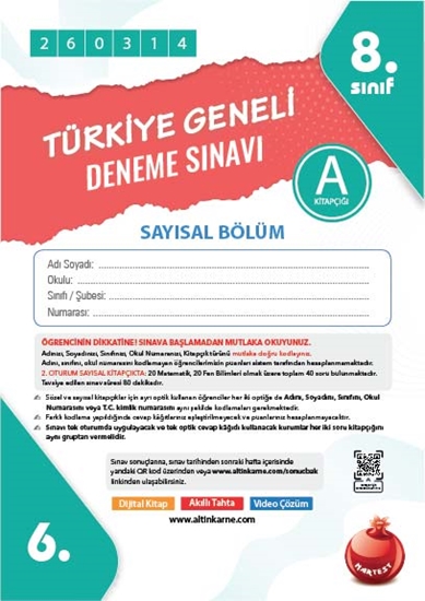 8. Sınıf Türkiye Geneli Ds Mart A Say Kod 260314