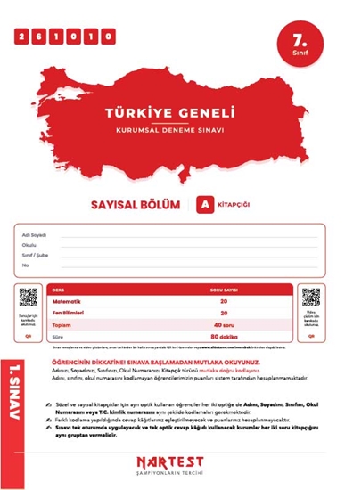 Nartest 7. Sınıf 1. Türkiye Geneli Ds Ekim A Say Kod 261010